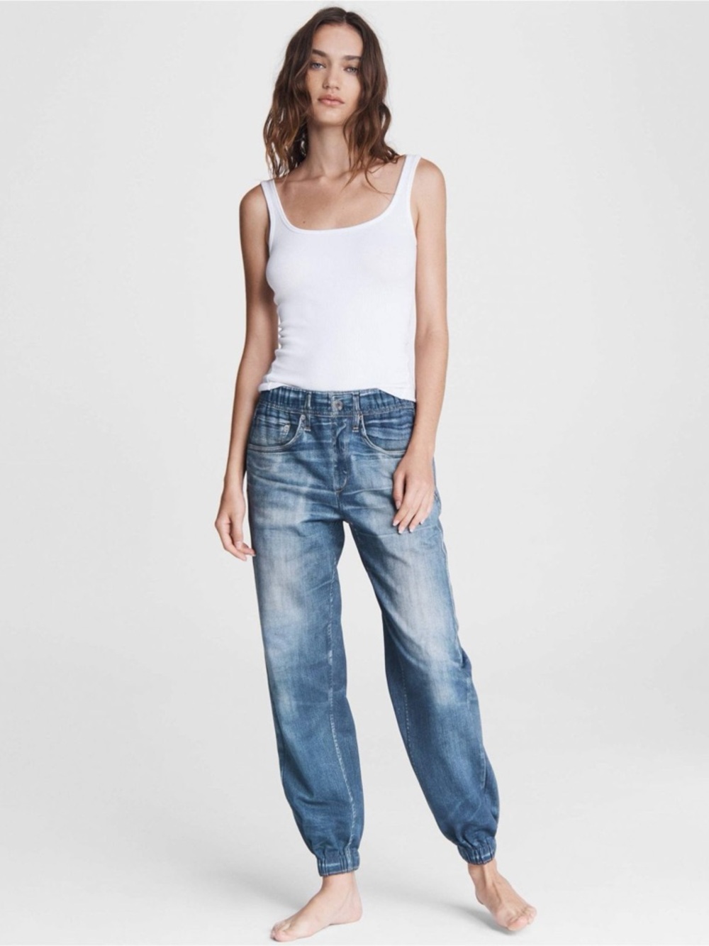 Rag & Bone Miramar Jogger Faux Jeans Dark Wash Elastic Waist Sweatpants 
XS
